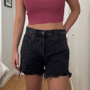 Free People Black Jean Shorts